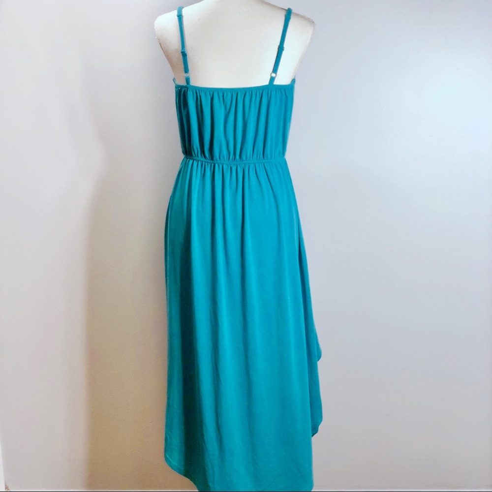 Toxik3 Teal Empire Waist Hi Lo Boho Tank Dress - Picture 5 of 8